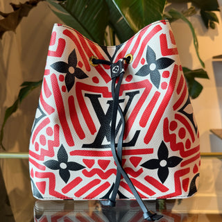 LOUIS VUITTON NoeNoe MM Red Giant Monogram Crafty Canvas Bucket Bag