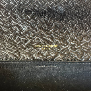SAINT LAURENT Uptown Wallet on Chain Black Grain de Poudre Leather Bag