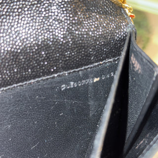 SAINT LAURENT Uptown Wallet on Chain Black Grain de Poudre Leather Bag