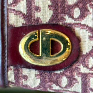 DIOR Trotter Frame Burgundy Oblique Canvas Clutch