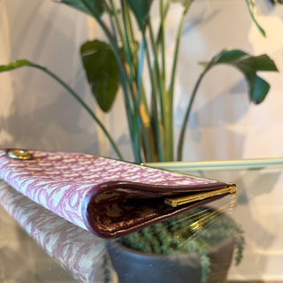 DIOR Trotter Frame Burgundy Oblique Canvas Clutch