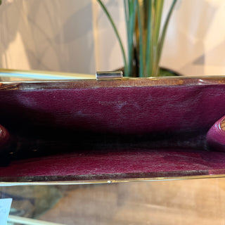 DIOR Trotter Frame Burgundy Oblique Canvas Clutch