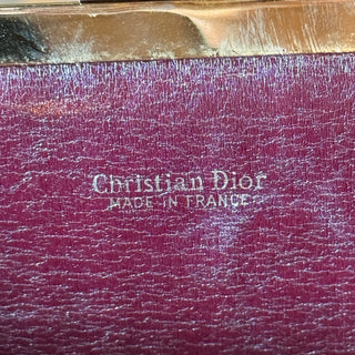 DIOR Trotter Frame Burgundy Oblique Canvas Clutch