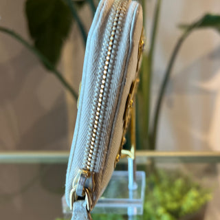 PRADA Continental Floral Appliqué Saffiano Leather Wallet