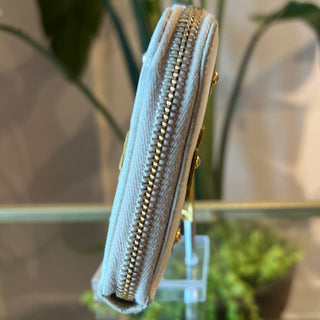 PRADA Continental Floral Appliqué Saffiano Leather Wallet