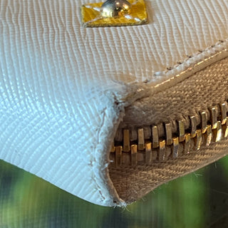 PRADA Continental Floral Appliqué Saffiano Leather Wallet