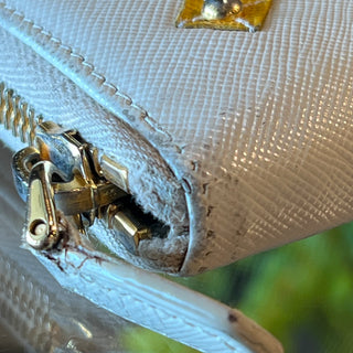 PRADA Continental Floral Appliqué Saffiano Leather Wallet