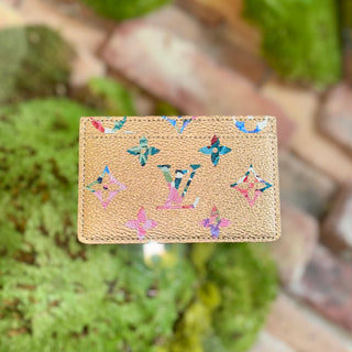 LOUIS VUITTON Gold Monogram Garden Card Holder