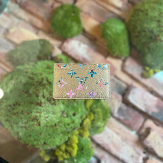 LOUIS VUITTON Gold Monogram Garden Card Holder