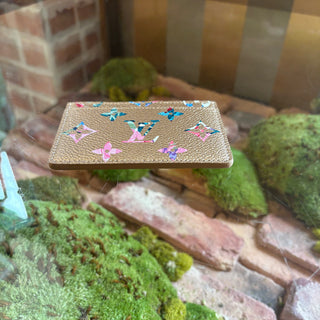 LOUIS VUITTON Gold Monogram Garden Card Holder
