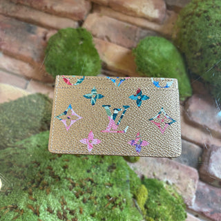 LOUIS VUITTON Gold Monogram Garden Card Holder