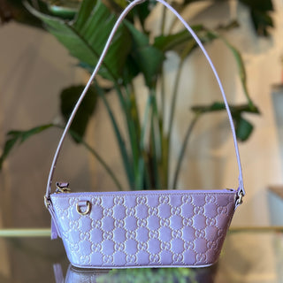 Gucci GG Emblem Lilac Patent Small Shoulder Bag