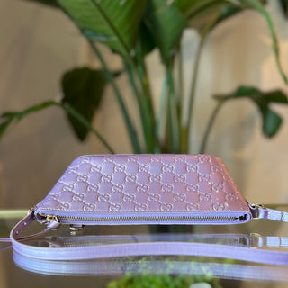 Gucci GG Emblem Lilac Patent Small Shoulder Bag