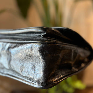 SAINT LAURENT Crinkled Calfskin Matelasse Monogram Baby Niki Chain Satchel Black