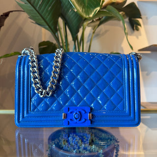 CHANEL Medium Boy Bag Patent Leather & Plexiglass Shoulder Bag