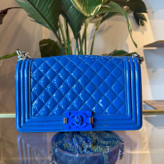 CHANEL Medium Boy Bag Patent Leather & Plexiglass Shoulder Bag