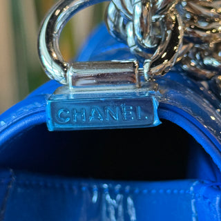 CHANEL Medium Boy Bag Patent Leather & Plexiglass Shoulder Bag