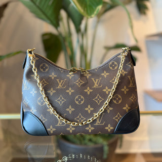 LOUIS VUITTON Boulogne PM Black Monogram Canvas Shoulder Bag