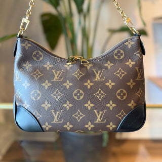 LOUIS VUITTON Boulogne PM Black Monogram Canvas Shoulder Bag