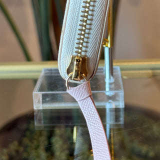 LOUIS VUITTON Clemence Damier Azur Rose Ballerina Canvas Wallet