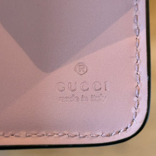GUCCI GG Signature Pink Embossed Leather Bifold Wallet