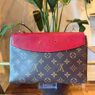 LOUIS VUITTON Saint Placide Red Monogram Canvas Shoulder Bag