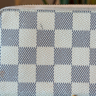LOUIS VUITTON Clemence Damier Azur Rose Ballerina Canvas Wallet