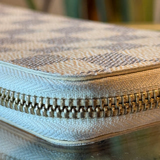 LOUIS VUITTON Clemence Damier Azur Rose Ballerina Canvas Wallet