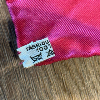 HERMES Pink Anchor Chain Silk Pocket Square