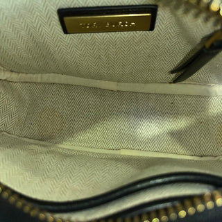 TORY BURCH Kira Black Leather Chevron Camera Crossbody Bag