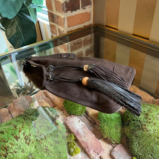 MIUMIU Brown Suede Tassel Handbag