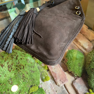 MIUMIU Brown Suede Tassel Handbag