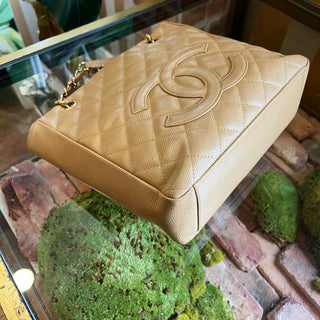 CHANEL Petite Shopping Tote PST Beige Caviar Leather Tote