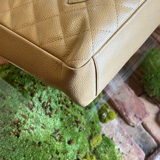 CHANEL Petite Shopping Tote PST Beige Caviar Leather Tote
