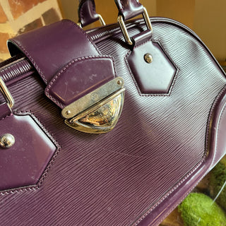 LOUIS VUITTON Montaigne GM Purple Epi Leather Satchel Bag