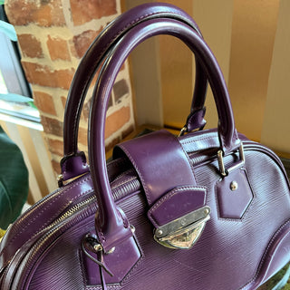LOUIS VUITTON Montaigne GM Purple Epi Leather Satchel Bag