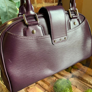 LOUIS VUITTON Montaigne GM Purple Epi Leather Satchel Bag