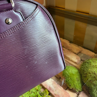 LOUIS VUITTON Montaigne GM Purple Epi Leather Satchel Bag