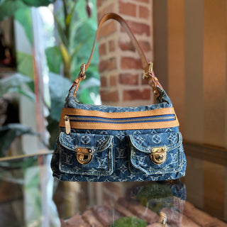 LOUIS VUITTON Baggy PM Blue Denim Monogram Shoulder Bag