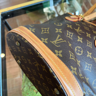 LOUIS VUITTON Petite Bucket Brown Monogram Canvas Bucket Bag