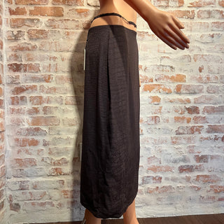 JACQUEMUS La Jupe Notte Brown Croc Viscose Midi Skirt SZ40