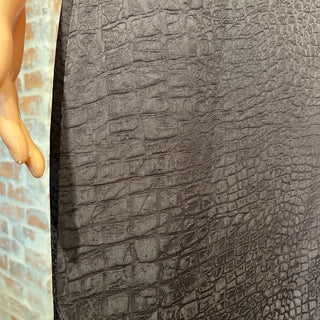 JACQUEMUS La Jupe Notte Brown Croc Viscose Midi Skirt SZ40