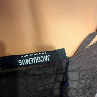 JACQUEMUS La Jupe Notte Brown Croc Viscose Midi Skirt SZ40