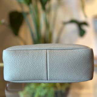 PRADA Double Zip Camera Bag Gray Leather Crossbody Bag