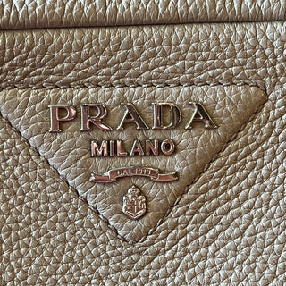 PRADA Double Zip Camera Bag Gray Leather Crossbody Bag