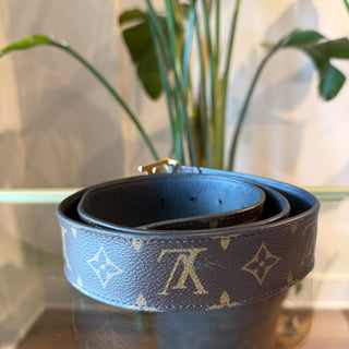 LOUIS VUITTON Monogram Initiales Belt 90/36