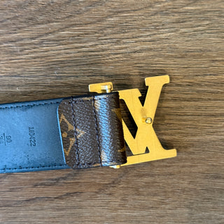 LOUIS VUITTON Monogram Initiales Belt 90/36
