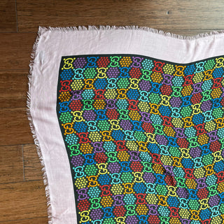 GUCCI GG Psychedelic Modal Silk Printed Scarf