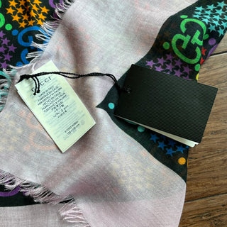 GUCCI GG Psychedelic Modal Silk Printed Scarf