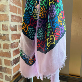 GUCCI GG Psychedelic Modal Silk Printed Scarf